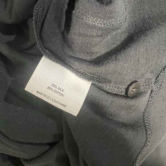 Eileen Fisher Silk Cardigan Top Size Small Charcoal Gray Lightweight Fine Knit - Picture 6 of 8